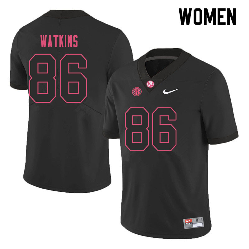 Women #86 Quindarius Watkins Alabama Crimson Tide College Football Jerseys Sale-Black